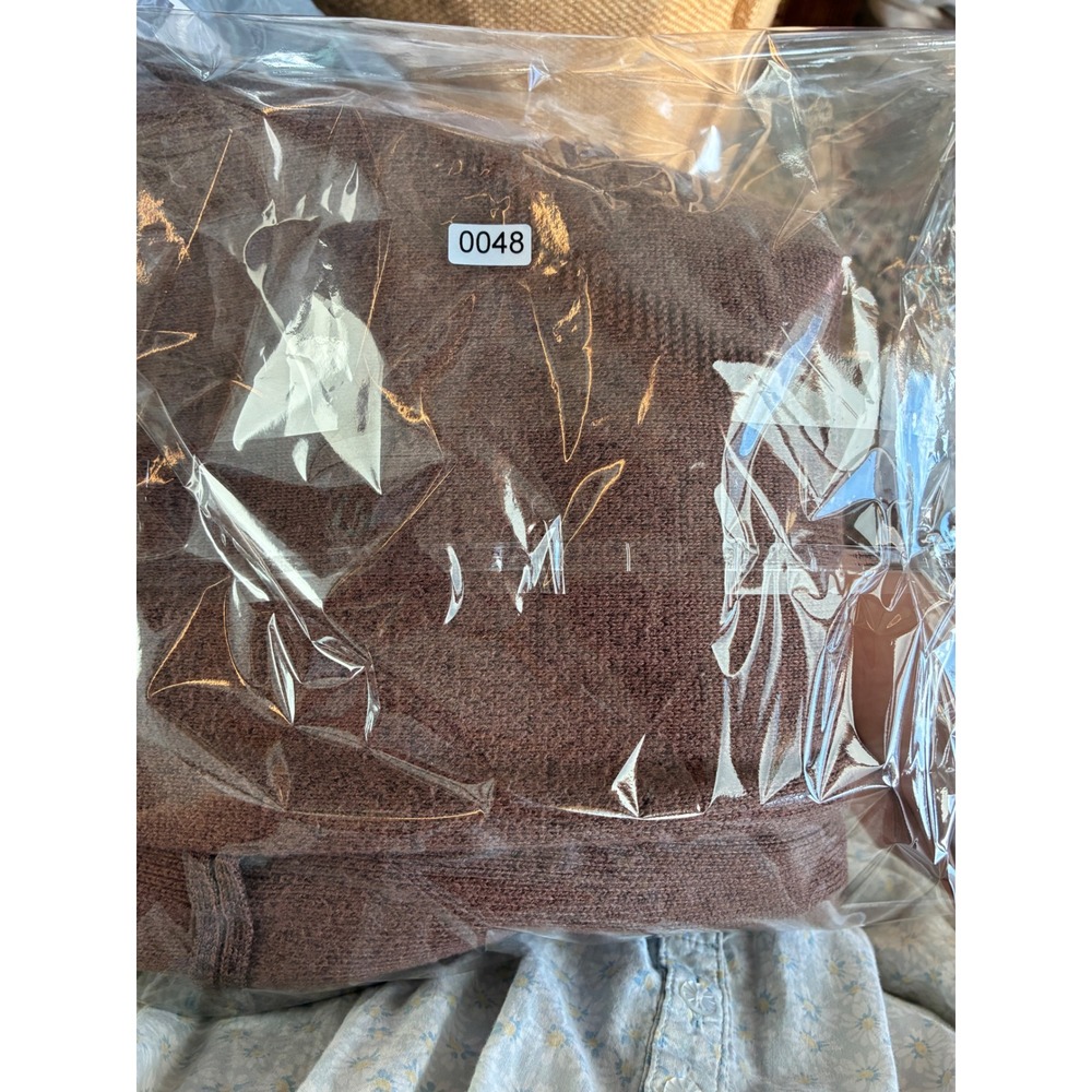 Lagenlook ZOZO Toggle Cardigan Short Sleeve Women Size L Chocolate Brown - Picture 9 of 9